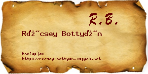 Récsey Bottyán névjegykártya